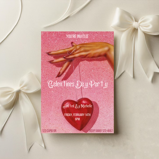 Galentine's Glitter Party Invitation - Digital Invite Printable
