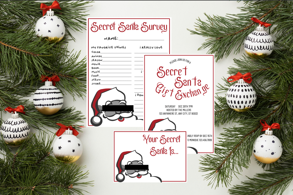 Secret Santa Party Invite - Digital Invite Printable