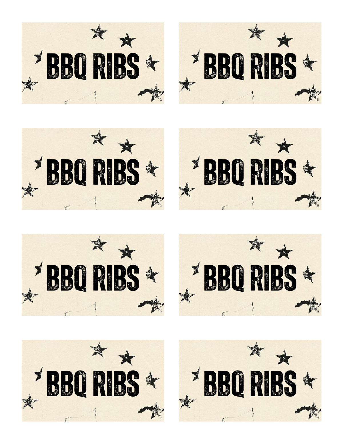 Black Star Splatter Template - Invitation, Menu, and Place cards
