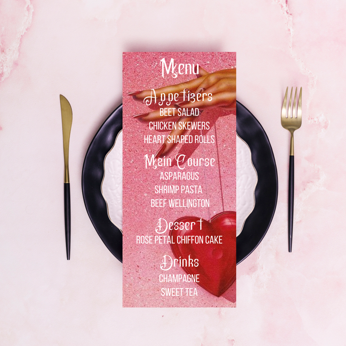 Galentine's Glitter Party - Digital Download Invite, Menu, & Place Cards