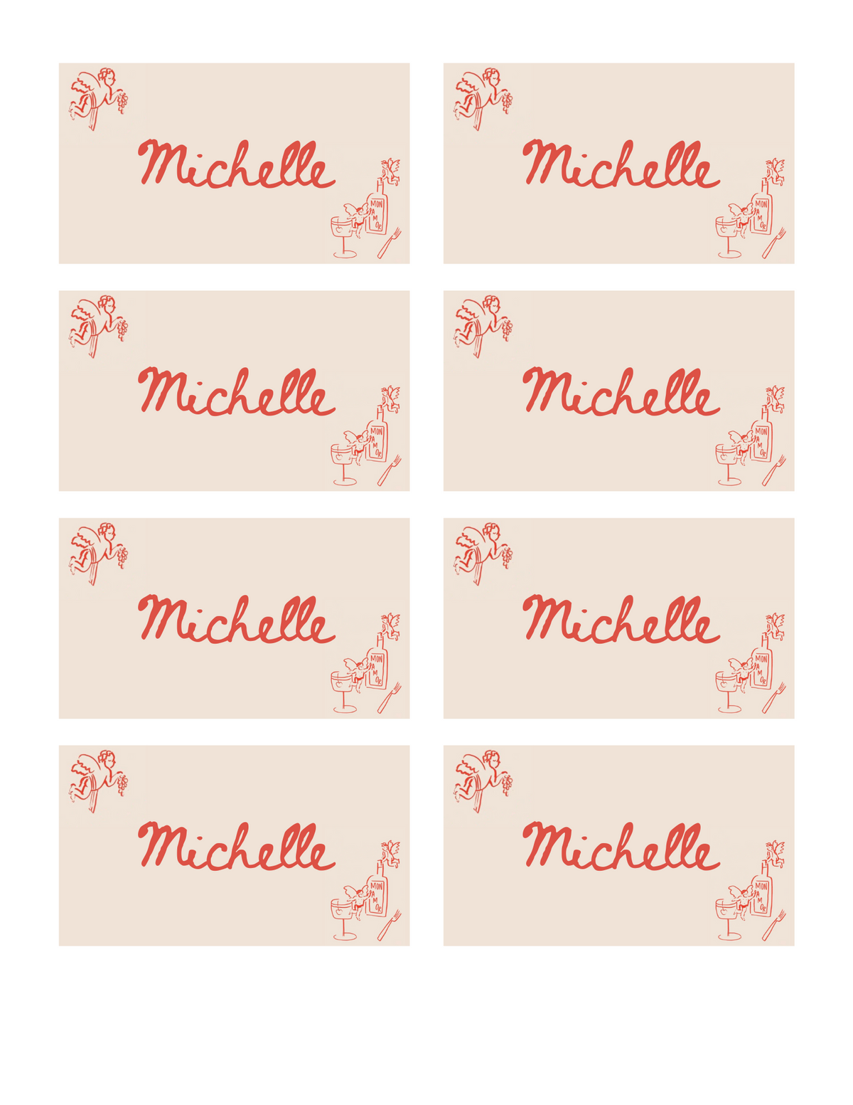 Hand Drawn Cupid Valentine's Day Party - Digital Download Invite, Menu, & Place Cards