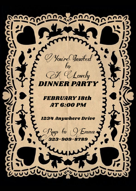 Vintage Cupid Cutout Invitation Template - Phone & Print Template